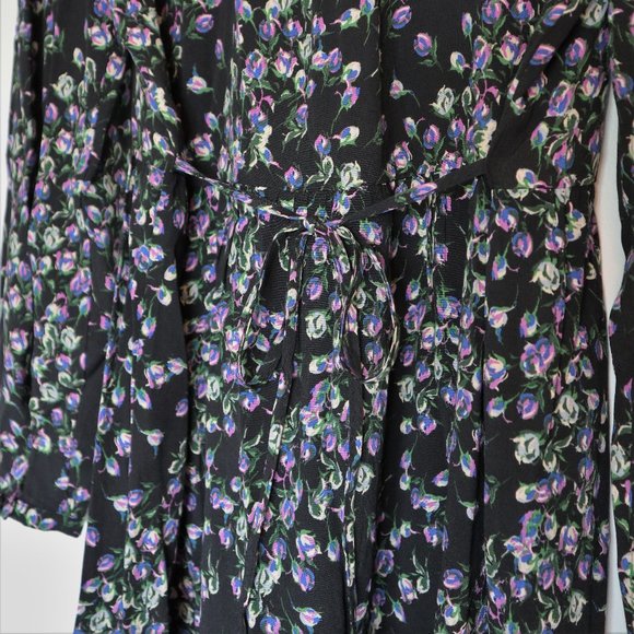 Black and Blue Lavanda Moody Floral Print Long Sleeve Dress - Picture 3 of 9